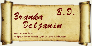 Branka Deljanin vizit kartica